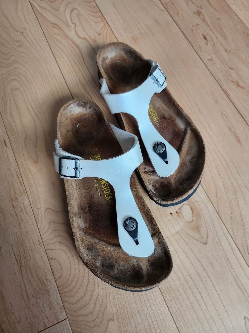 Birkenstock Gizeh Thong Sandals Pearl White Size 38 - Picture 2 of 6